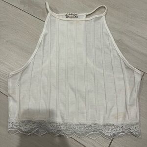 White free people tank to with lace at the top
